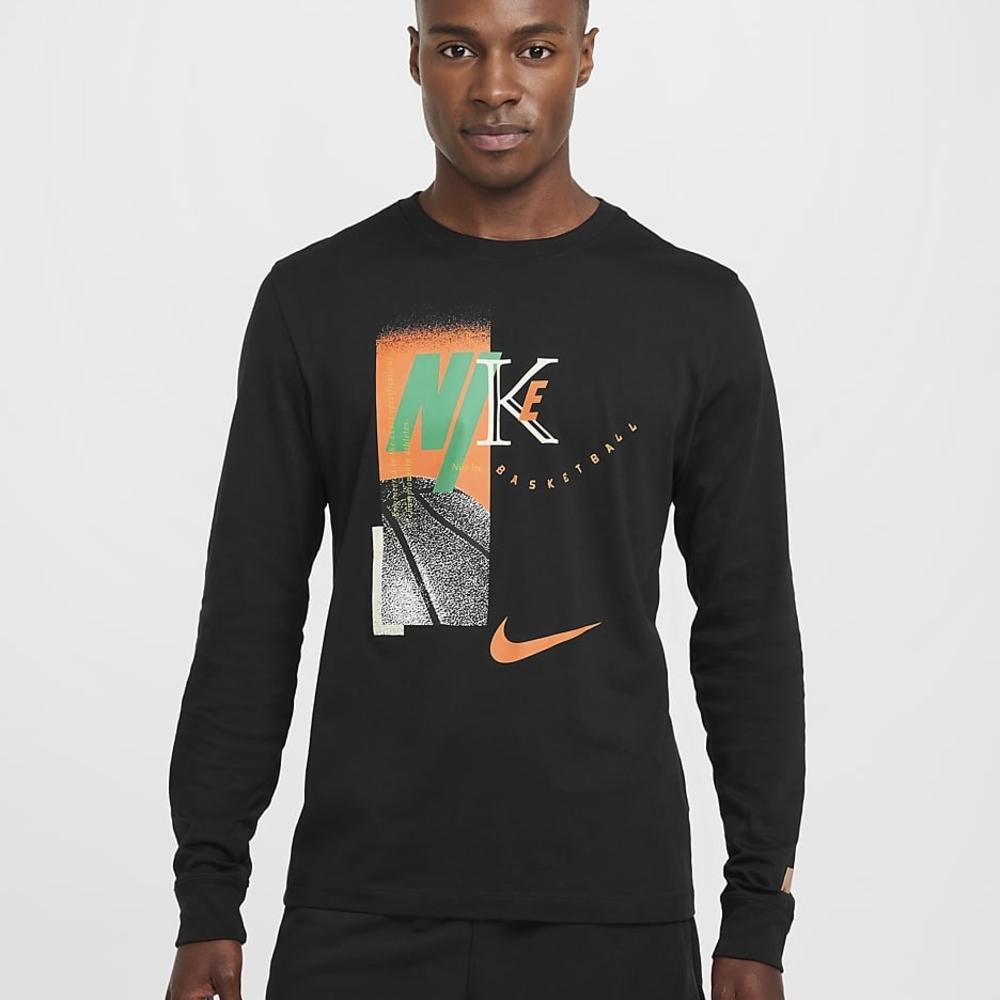 Nike Men's Long-Sleeve Basketball T-Shirt Black